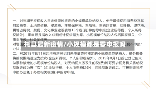 托县最新疫情/小规模都是零申报吗-第2张图片