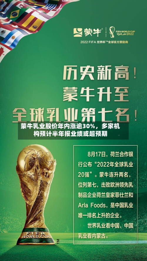 蒙牛乳业股价年内涨逾30%，多家机构预计半年报业绩或超预期-第3张图片