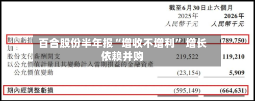百合股份半年报“增收不增利” 增长依赖并购-第3张图片