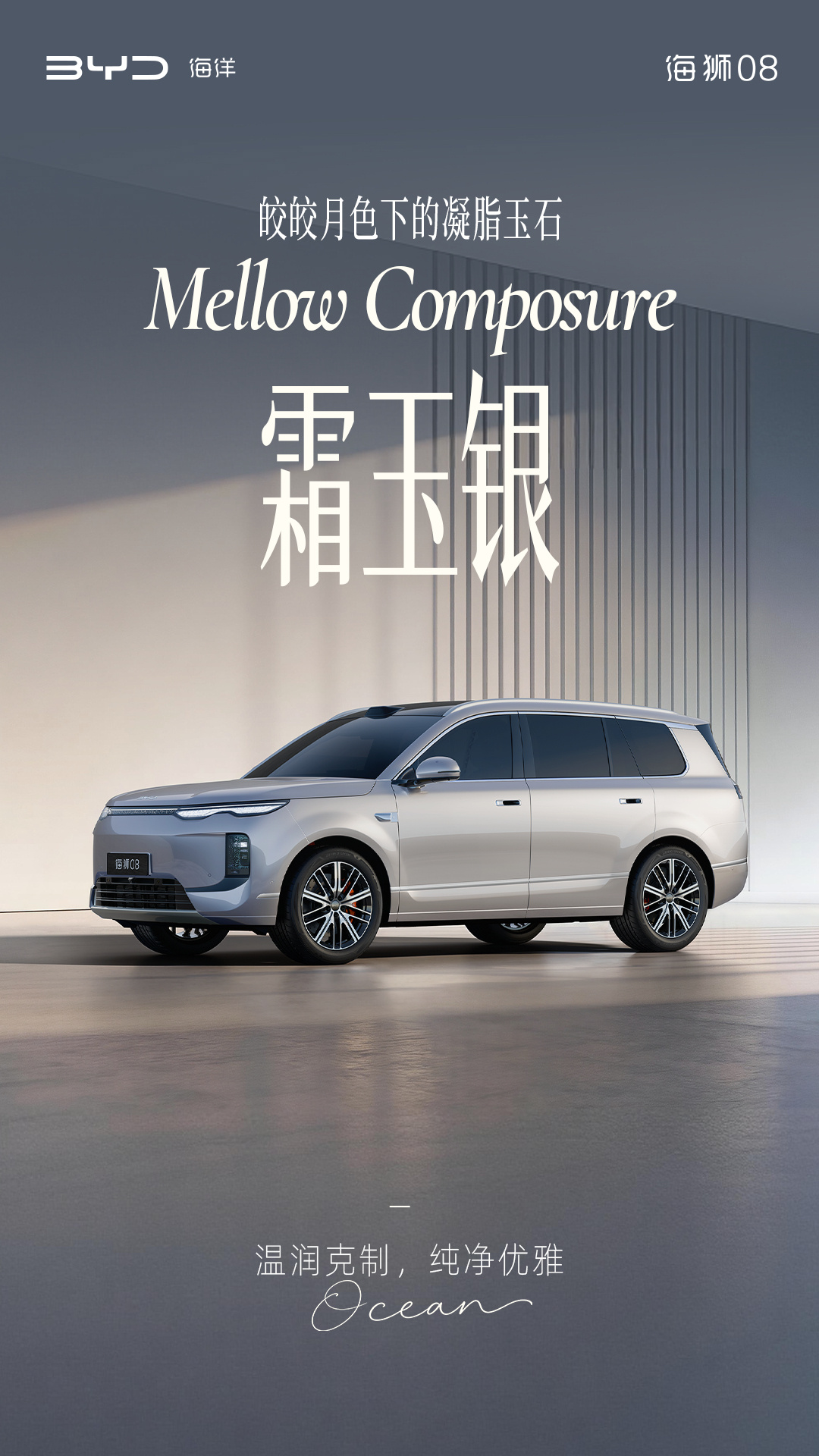 定位海洋旗舰 SUV，比亚迪公布海狮 08 多款高定车色